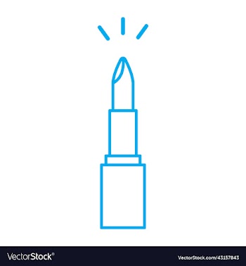 blue lipstick line art icon