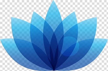 Blue lotus flower logo ill, Logo Nelumbo nucifera Icon, hand-painted blue lotus flower pattern transparent background PNG clipart