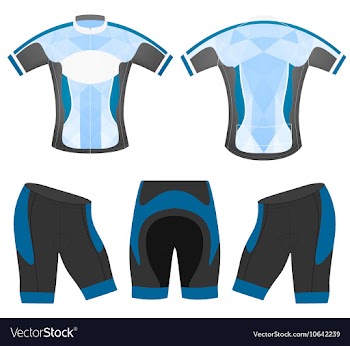 Blue low poly cycling vest vector image