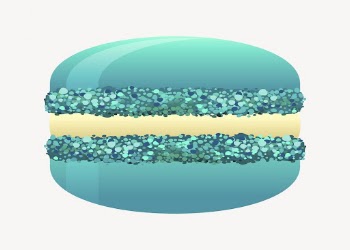 Blue macaron collage element, dessert | Free PSD - rawpixel