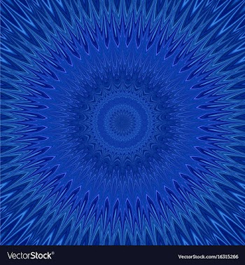 Blue mandala explosion fractal background - round vector image