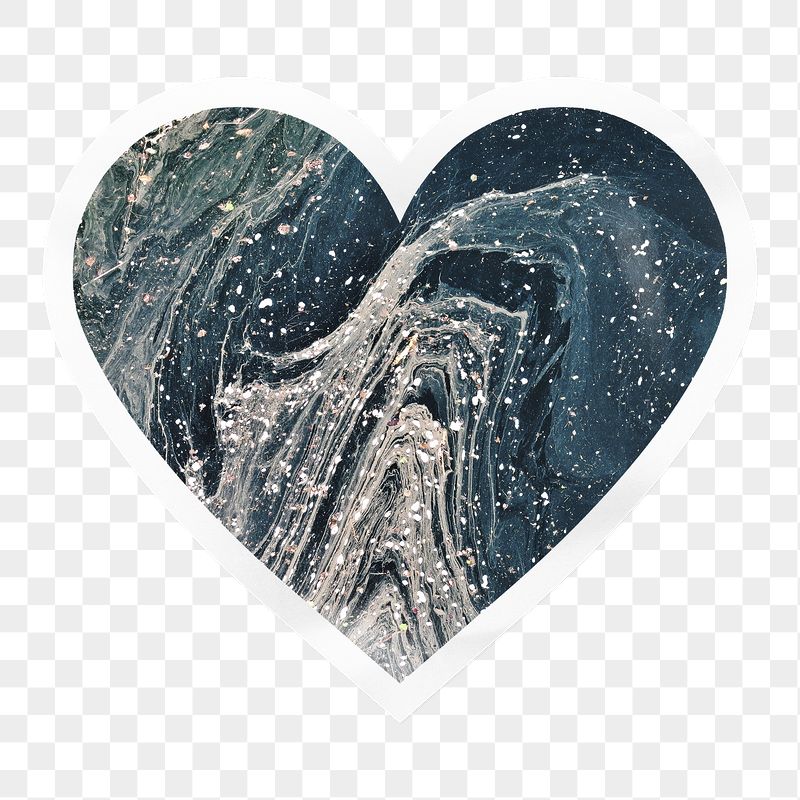 Blue marble aesthetic png heart | Free PNG - rawpixel