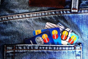 Blue Master Card on Denim Pocket