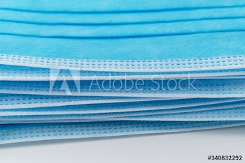 Blue medical face masks for coronavirus protection