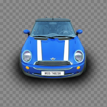 Blue Mini Cooper PNG Photo
