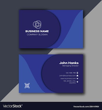 Blue minimal business card images vector image