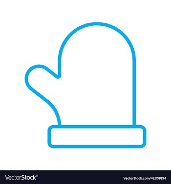 blue mitten line art icon