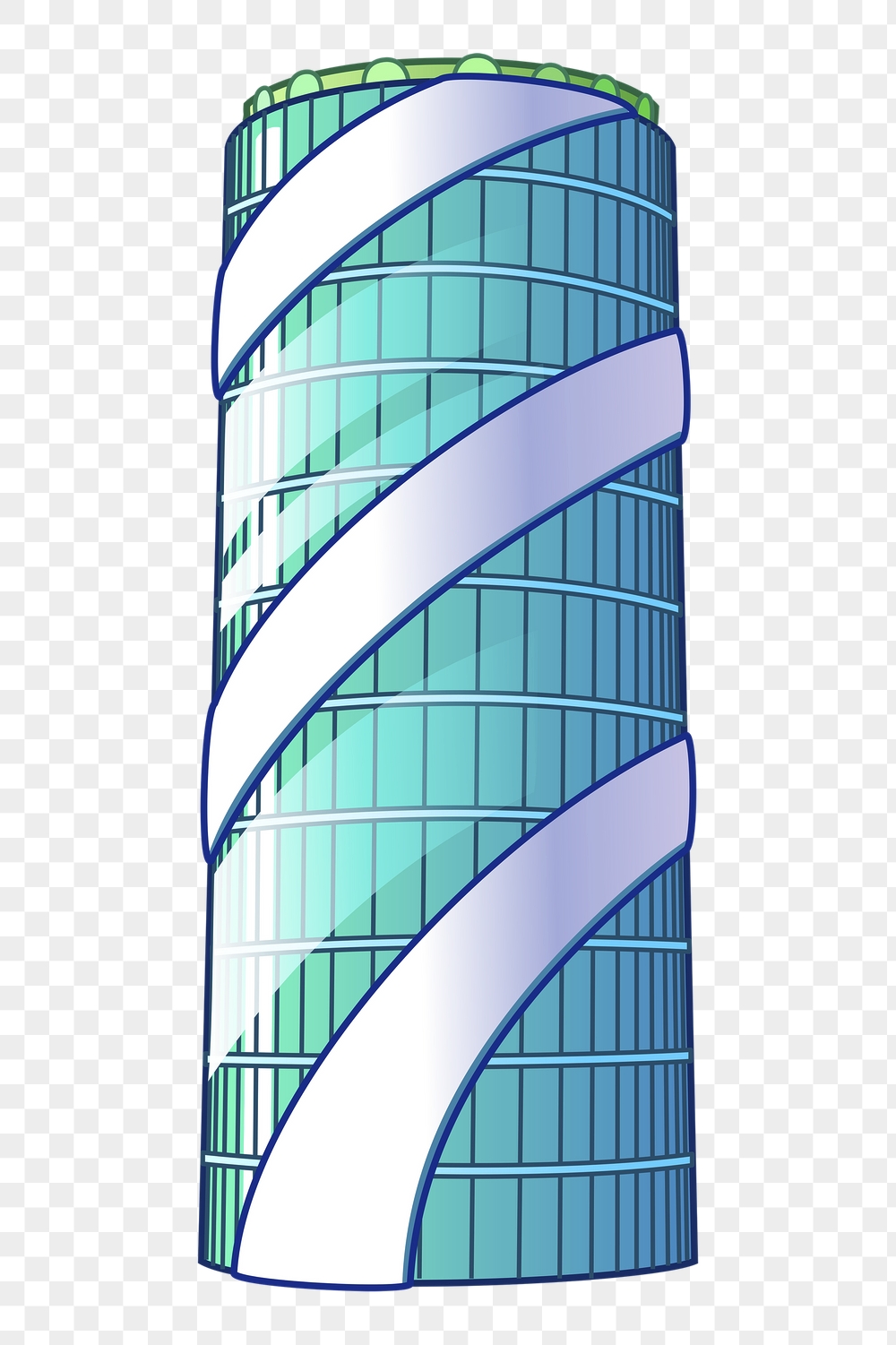 Blue modern png building sticker, | Free PNG - rawpixel