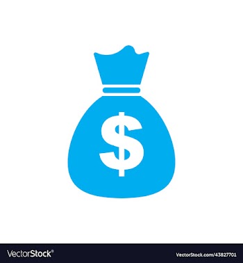blue money bag solid icon