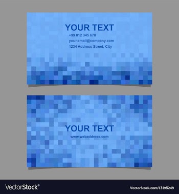 Blue mosaic business card template design vector image