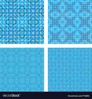Blue mosaic floor design set vector image