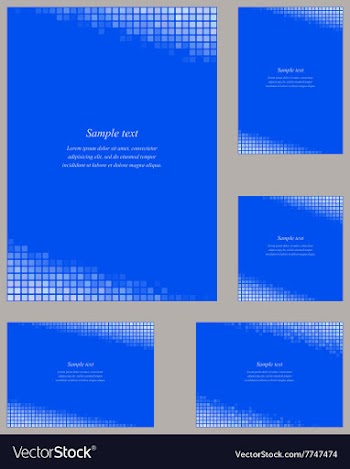 Blue mosaic page corner design template vector image