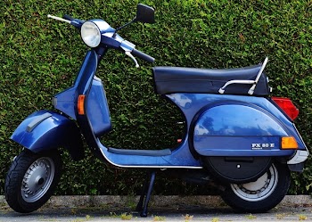 Blue Motor Scooter Px 80 X
