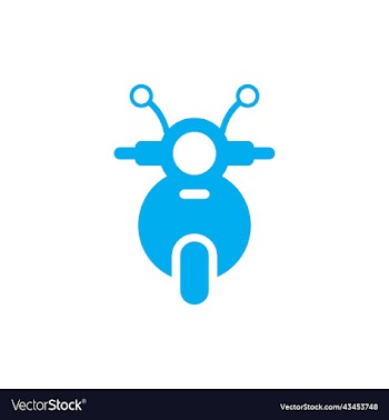 blue motorcycle front view icon