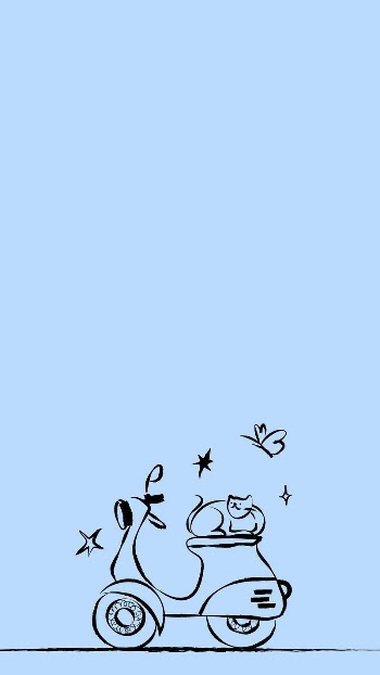 Blue motorcycle mobile wallpaper, cute | Free Photo - rawpixel