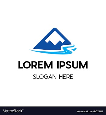 Blue mountain peak nature logo vector image