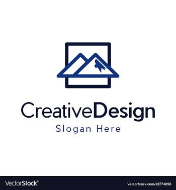 Blue mountain summit naturally creative logo vector image