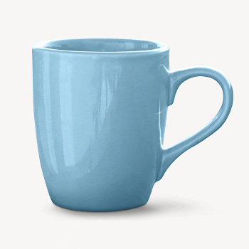 Blue mug collage element, drink | Free PSD - rawpixel