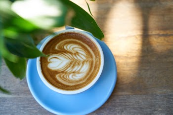 Blue Mug Filled With Coffee