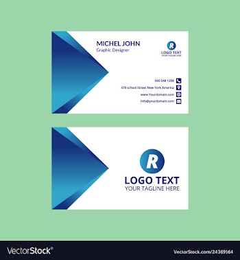 Blue nice business card vector image
