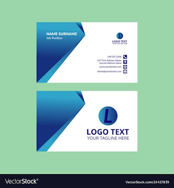 Blue nice business card vector image