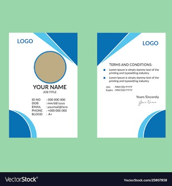 Blue nice id card 10 vector image
