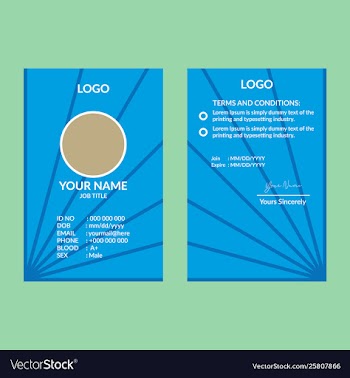 Blue nice id card 13 vector image