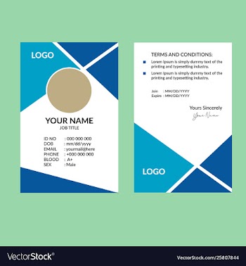 Blue nice id card 9 vector image