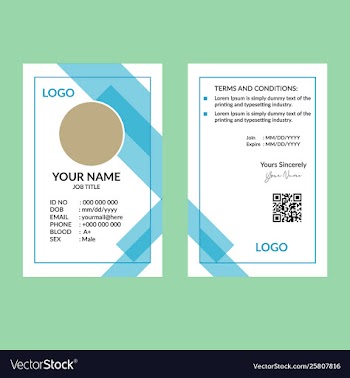 Blue nice id card template vector image