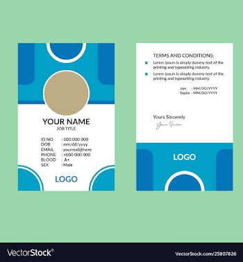 Blue nice id card vector image