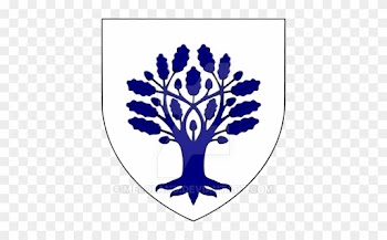 Blue Oak Tree On The Field Of White By Meloland - Oak Tree In Heraldry