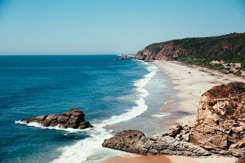 Blue Ocean With Sandy Beach