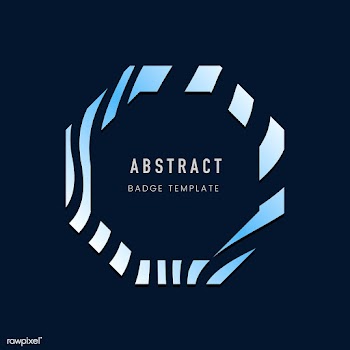Blue octagon abstract badge template vector | Free stock vector - 538158