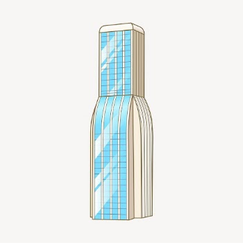 Blue office building sticker, cartoon | Free PSD - rawpixel