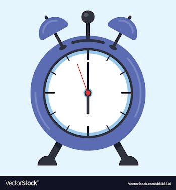 blue old alarm clock