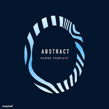 Blue oval abstract badge template vector | Free stock vector - 538128