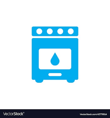 blue oven solid icon