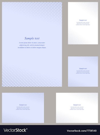Blue page corner design template set vector image
