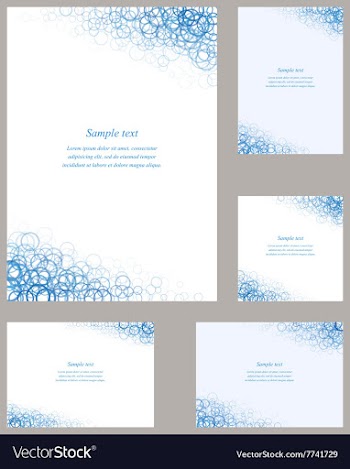 Blue page corner design template set vector image