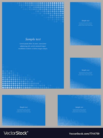 Blue page corner design template set vector image