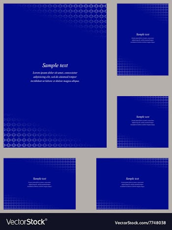 Blue page corner design template set vector image