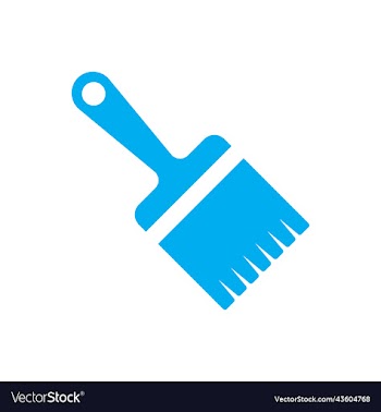 blue paint brush solid icon