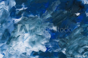 Blue paint on a canvas