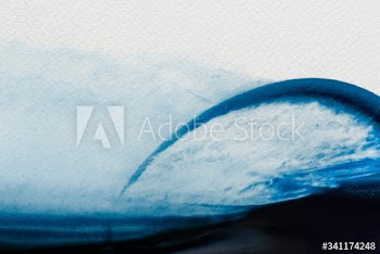 Blue paint on a canvas