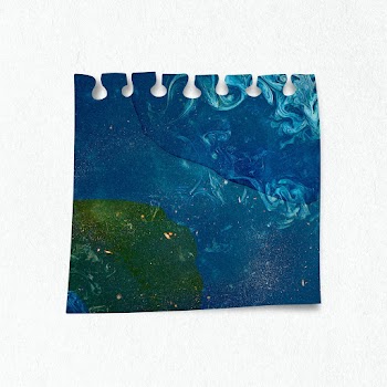 Blue paint textured paper note design element | Free  illustration - 2339587