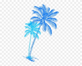 Blue Palm Tree Silhouette