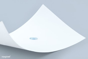 Blue paper clip on a blank white paper mockup | Free  psd mockup - 2357604