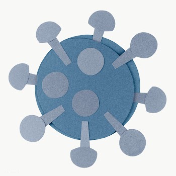Blue paper craft coronavirus cell element transparent png | Free  transparent png - 2310734