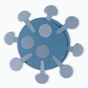 Blue paper craft coronavirus cell mockup | Free  psd mockup - 2310698