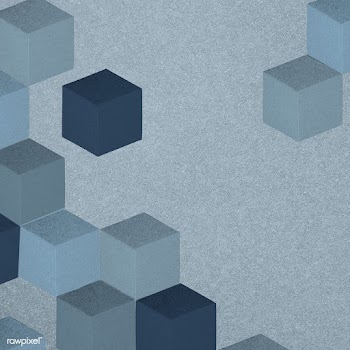Blue paper craft cubic patterned background | Free  illustration - 2351658